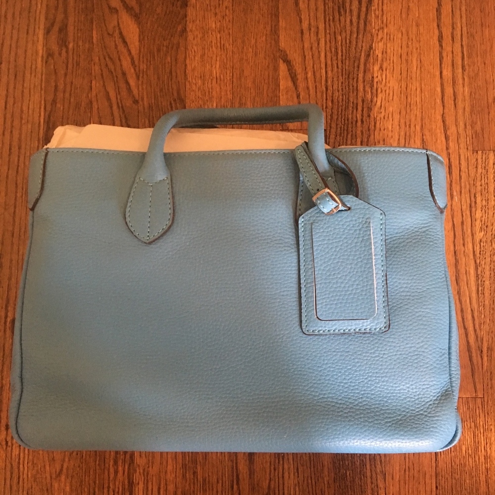 A.D.M.J Baby Blue Real Leather Purse. BRAND NEW